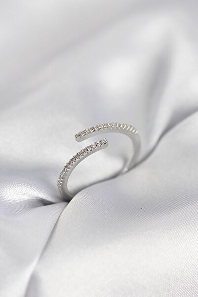 Inure Jewelry خاتم نسائي من حجر الزركون الفضي اللون على شكل ثعبان