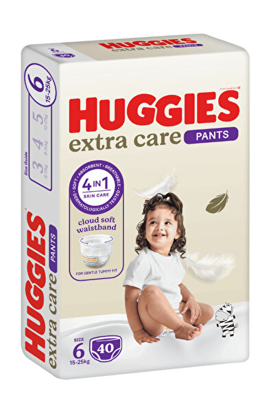 Huggies سراويل حفاضات اكسترا كير من هاجيز، مقاس 6، وزن 15-25 كيلوجرام، عبوة ج...