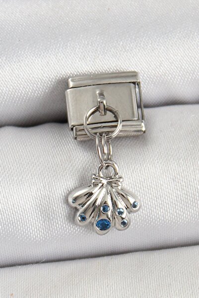 Inure Jewelry 316L Steel Dangle Bow Bouquet Model Silver Color Nomination Charm