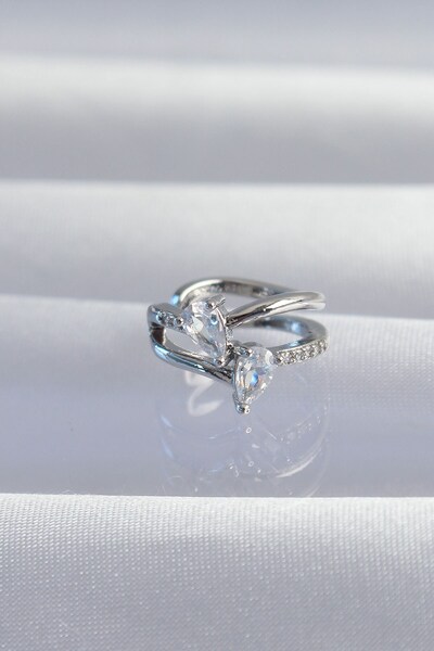 Inure Jewelry Brass Silver Color Zircon Stone Drop Earcuff Earrings