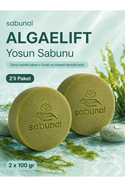 sabunal Algaelift Seaweed Soap 2 Pcs - Natural Seaweed Shower and Body Care S...