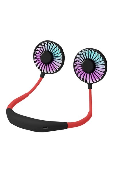 Choice8 black-red lights USB Rechargeable Mini Sports 3-Speed Adjustable Neck...