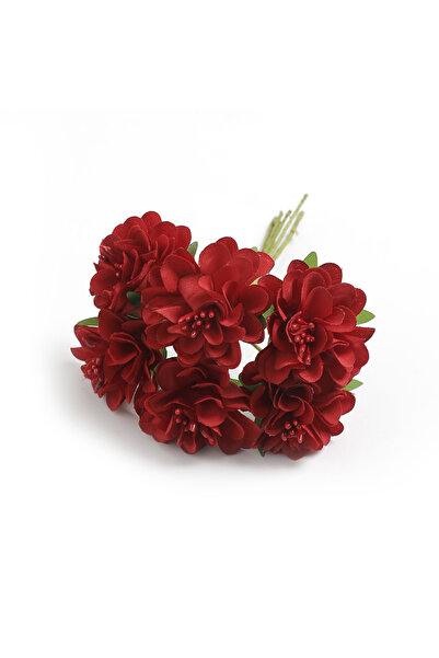 Choice3 8x11cm Red 6Pcs Silk Artificial Flowers Bouquet 11CM Fake Flowers for...