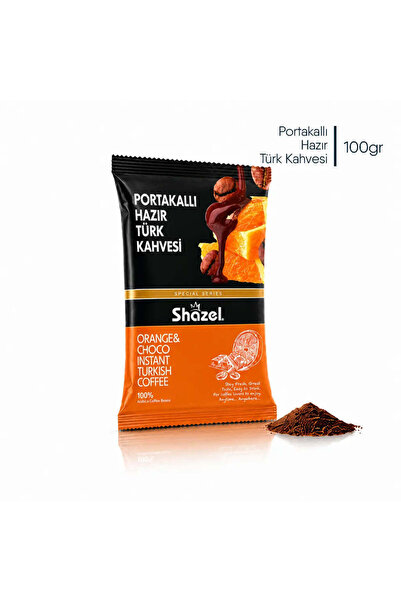 Shazel Portakallı Hazır Türk Kahvesi 100gr | Doğal Portakal Aromalı | Özel Seri