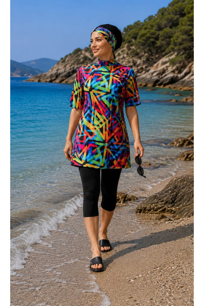 ICOLEXİN Rainbow Model Long Sleeve Hijab - Full Covered