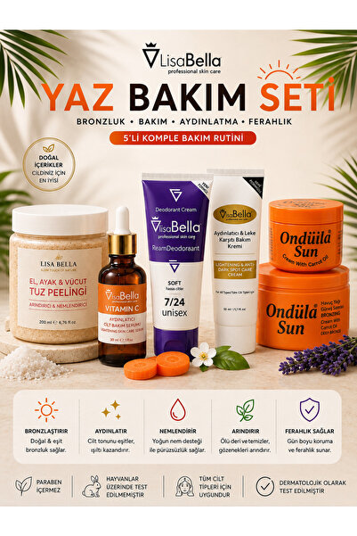 BY UTAH LİSA BELLA 5 Lİ Set Soft Hassas Ciltlere Özel 7 Gün Etkili Unisex Kre...
