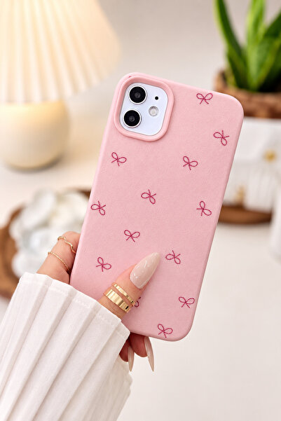 Go Aksesuar Iphone 11 Uyumlu Pembe Fiyonk Tasarımlı Baskılı Esnek Silikon Kılıf