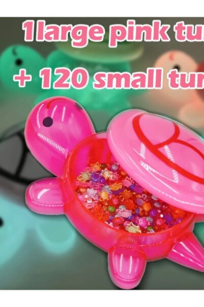 Choice1 1L 120S Pink 121 Pieces Glow-in-the-Dark Sea Turtle Statues - Resin G...