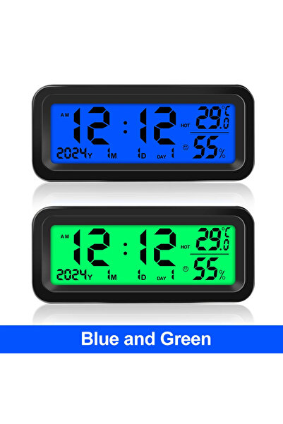 Choice Solar Blue Green Solar/USB Car Clocks Dashboard Thermometer Automotive...