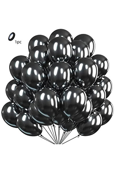 Choice70 30pcs 12INCH Metal Black 5/10/12inch Metallic Black Blue Balloon Chr...