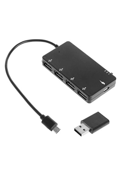 Choice كابل محول طاقة وشحن بأربعة منافذ Micro USB OTG أسود اللون، يدعم خاصية ...