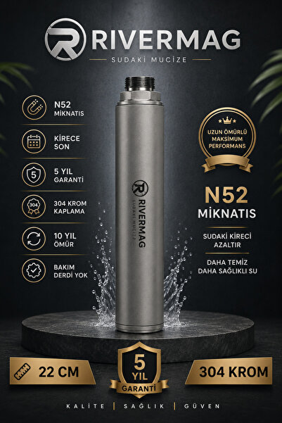 Rivermag Villa Tipi Manyetik Kireç Önleyici Ultra Krom 22cm