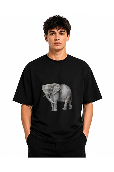 Inscriptie Tricou Unisex Bumbac Premium Casual " Elefant 3D "