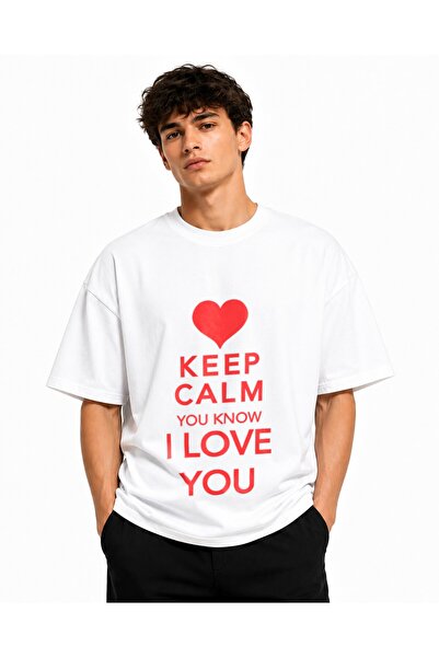Inscriptie Tricou Unisex Bumbac Premium Casual " I love you "