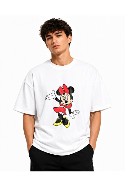 Inscriptie Унисекс премиум памучна ежедневна тениска "Мини Маус със съдове "