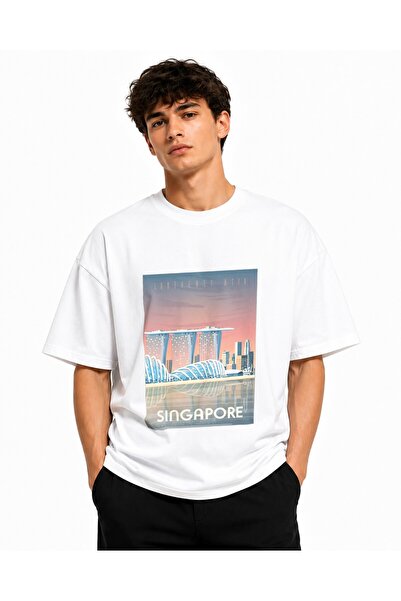 Inscriptie Tricou Unisex Bumbac Premium Casual " Singapore, Asia "