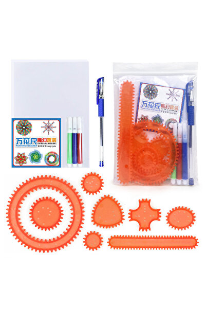 Choice Orange Multifunction Interlocking Gears Wheels Spirograph Drawing Toy ...