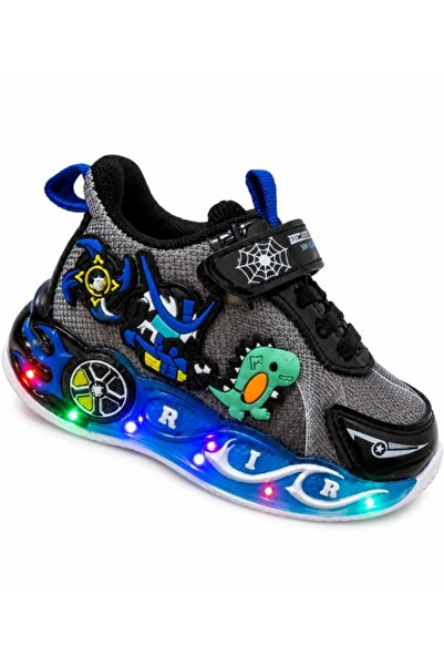 HANNA Pantofi sport cu lumini LED, Model Playful, Negru