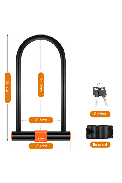 Choice 073 U Lock WEST BIKING Carbon Steel Bike U Lock Anti-Theft Secure MTB ...