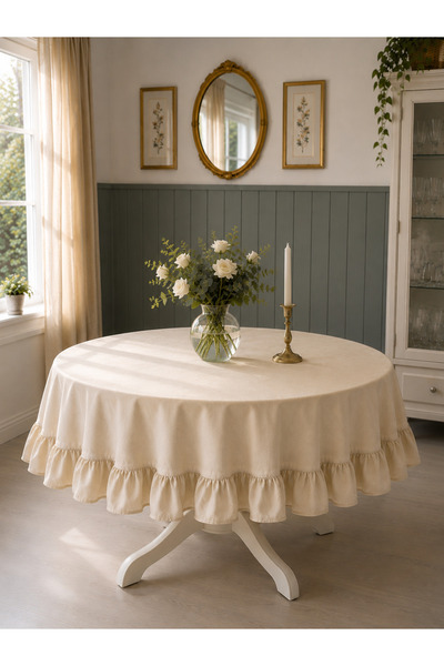 Decamor home İnci Vintage Velvet Υφή Βελούδινη Ανοιχτό Μπεζ - Βανίλια Χρώμα Β...