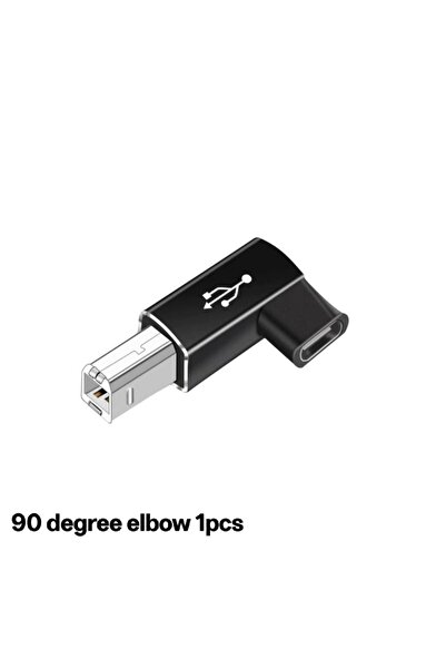 Choice1 محول USB C أنثى إلى Midi بزاوية 90 درجة، محول USB C إلى USB B ذكر للط...