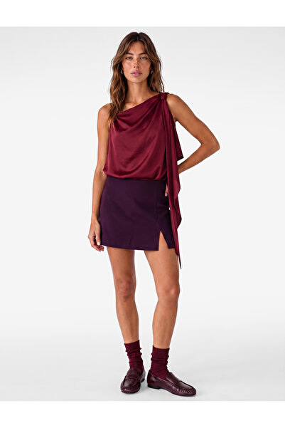 Koton Sleeveless Asymmetrical Blouse with Scarf Detail