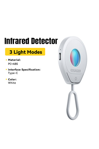 essager white Mini Hidden Camera Detector Portable Anti-Spy Infrared Lens Fin...