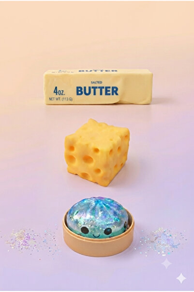 vattara Çin Mantısı Butter Tereyağı Squishy Cheese Peynir Squishy 3’Lü Set Su...
