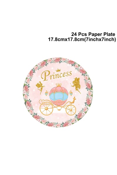 Choice1 Y0333-03 Princess Pink Castle Theme Birthday Party Disposable Tablewa...