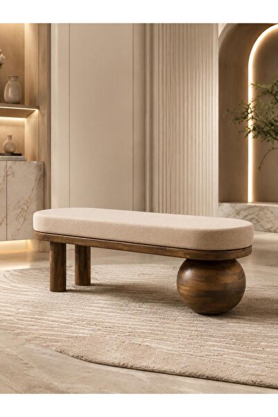 larissa design masif ahşap puf bench