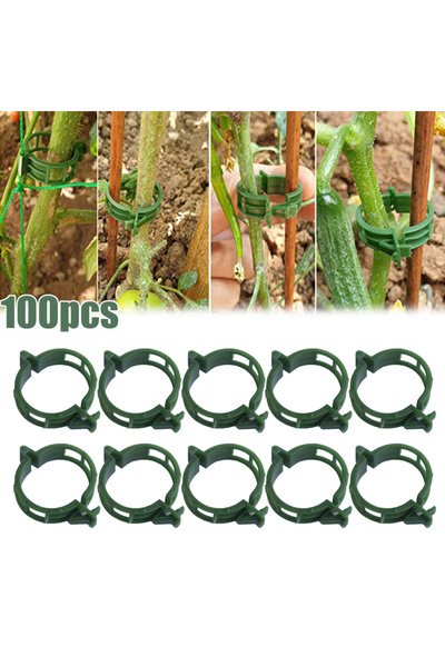 Choice 100pcs 100 PCS Plant Support Clips Plastic Ties Trellis Stake Clips Ga...