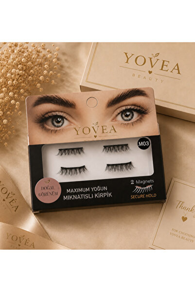 Yovea beauty Çift Mıknatıslı takma kirpik ipek kirpik görünümü