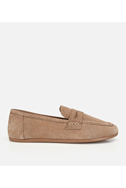 Hotiç Kadın Süet Deri Vizon Yumuşak Dokulu Klasik Loafer