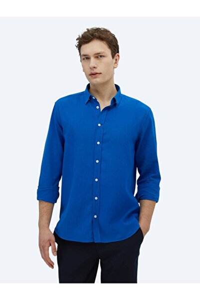 Kip Saks Plain Regular Fit Long Woven Casual 100% Cotton Shirt