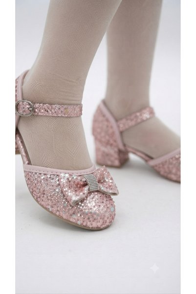 PATİK BEBE KIZ ÇOCUK PEMBE RENKLİ MİNİK TOPUKLU RAHAT KALIP ŞIK ABİYE AYAKKABI