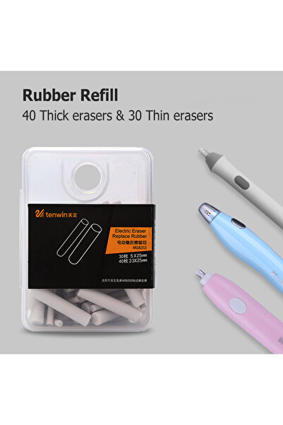 Choice6 One box eraser Electric Erasers Less Crumb Thick/Thin can be Changed ...