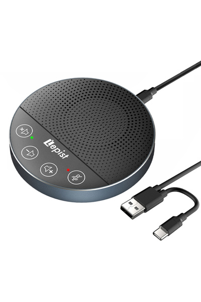 Choice مكبر صوت وميكروفون LE2103 بمنفذ USB و Type-C، أزرار تعمل باللمس 360 در...