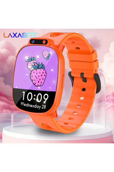 Choice3 ساعة ذكية للأطفال LAXASFIT باللون البرتقالي بشاشة عالية الدقة 1.88 بو...