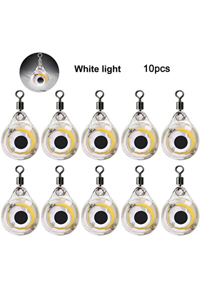 APWIKOGER White 10pcs LED Attracting Fish Light Mini Deep Drop Underwater Eye...