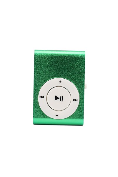 Choice5 مشغل موسيقى صغير MP3 أخضر اللون، مزود بمشبك صغير، يدعم بطاقة TF، بتصم...