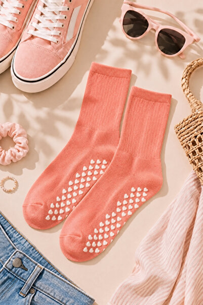 Dore Original Unisex Premium Bamboo Non-Slip Sole Socks with Heart Pattern on...