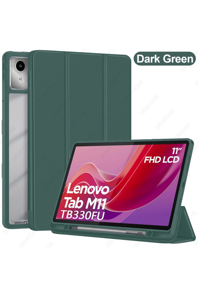 Choice1 Dark Green Case for Tab M11 11 Inch 2024 with Pen Holder,Clear Transp...