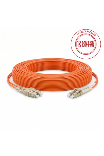 ALFAFONET Sc/Pc-Lc/Pc Multimode Om2 Duplex 10 Meter Fiber Patch Cord
