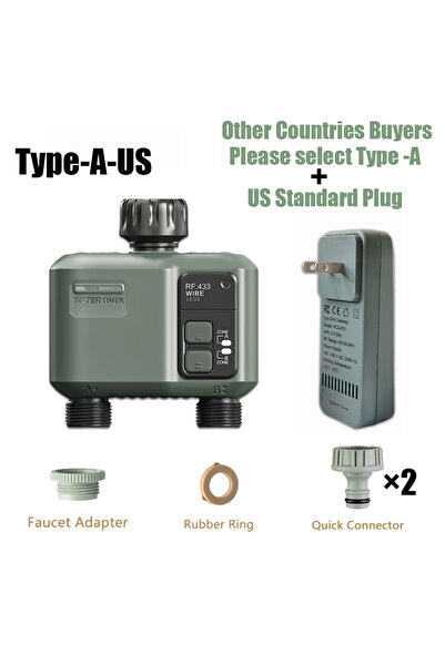 choice2 Type-A-US Wifi RF433 Smart Garden Sprinkler Water Timer by 2 Way Rain...