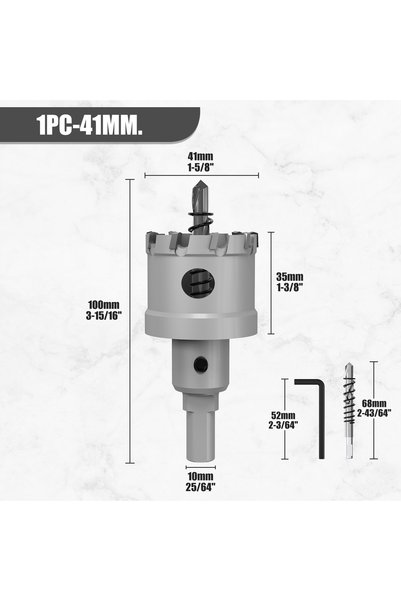Choice40 41mm 1Pc 12-100mm TCT Hole Saw Tungsten Carbide Tip Core Drill Bit C...