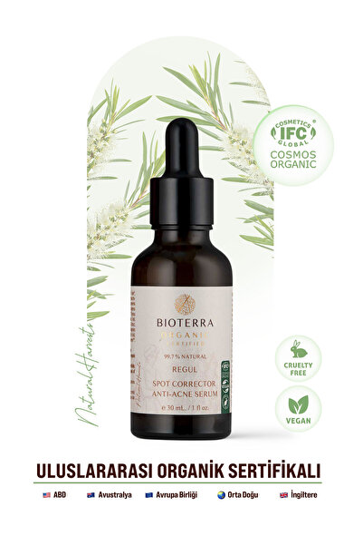 Bioterra سيروم العناية بالمسام والبقع العضوي للبشرة الدهنية والمعرضة لحب الشب...