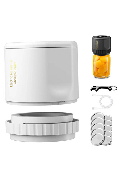 Choice white 5W Lithium Battery Powered Semi-Automatic Mason Can Sealer - LED...