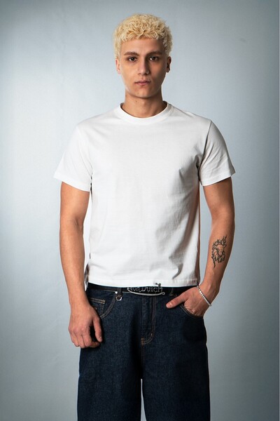Crupt Studio White Blank Core Slim Fit Men's T-Shirt