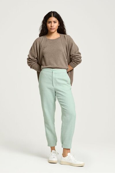 Tchibo Women Regular Fit Textured Jogger Pant, Sage
