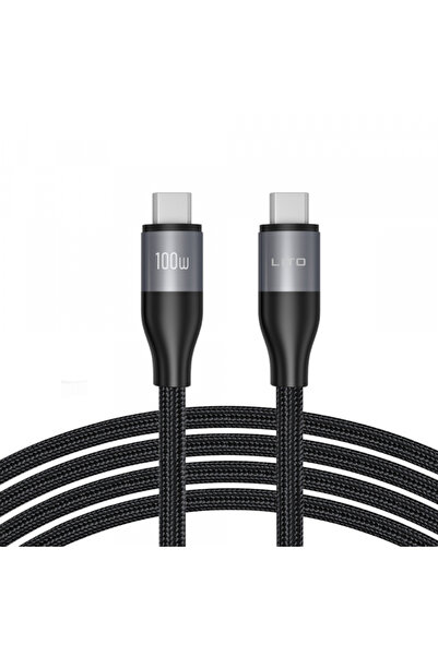 Lito Cablu Date si Incarcare USB-C - USB-C LD23CC, 100W, 1m, Gri